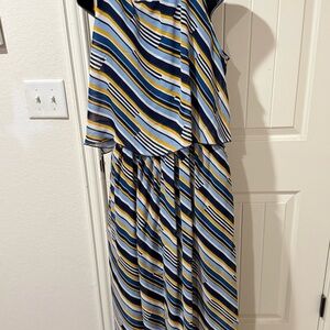 Robert Louis Blue and Yellow Striped Dress